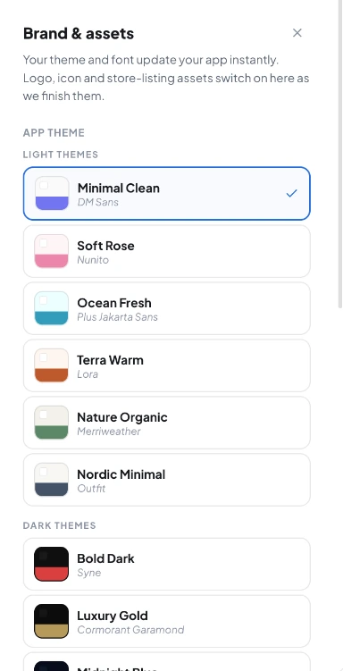 Supplied Agora app styling interface