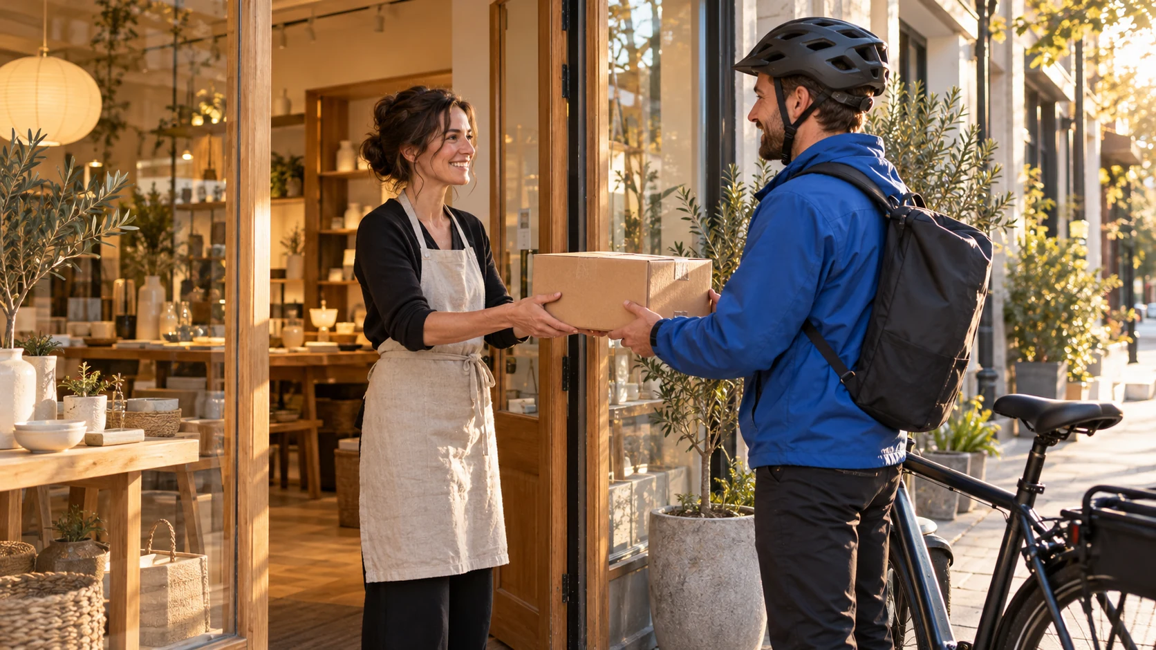 Illustrative delivery handoff for a retail order