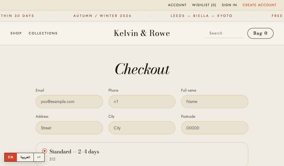 Fashion storefront theme