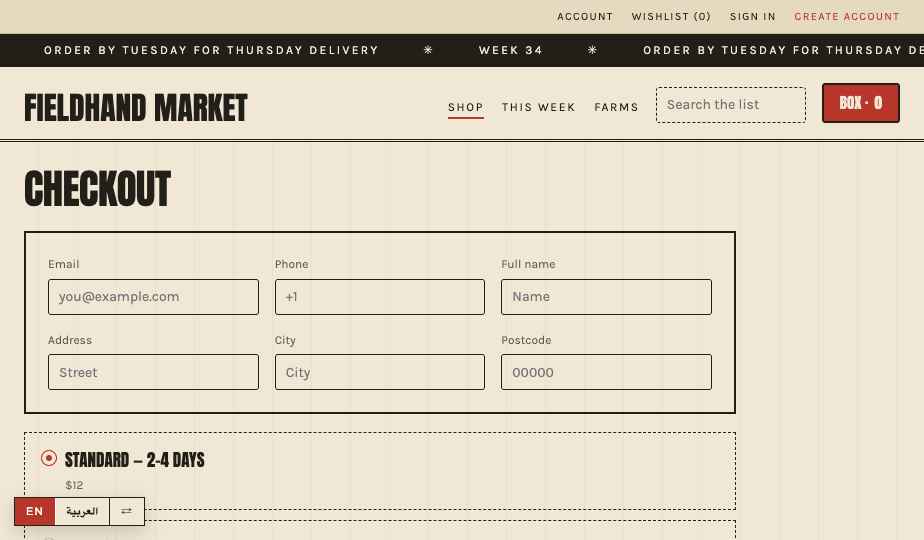 Grocery storefront theme