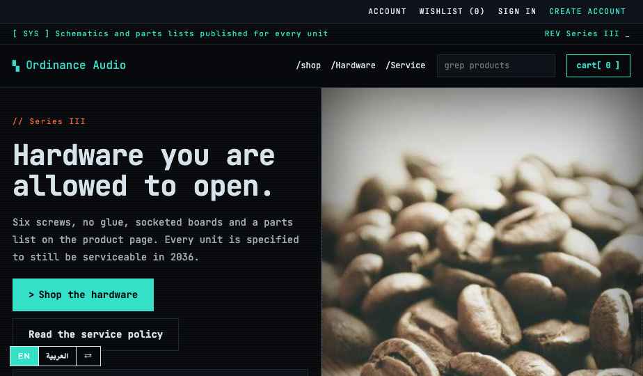 Electronics storefront theme