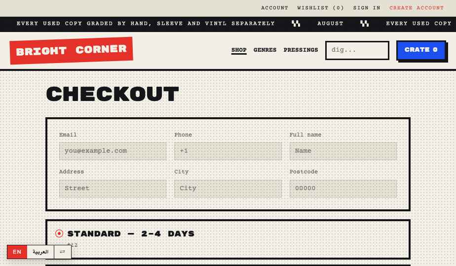 Vinyl storefront theme
