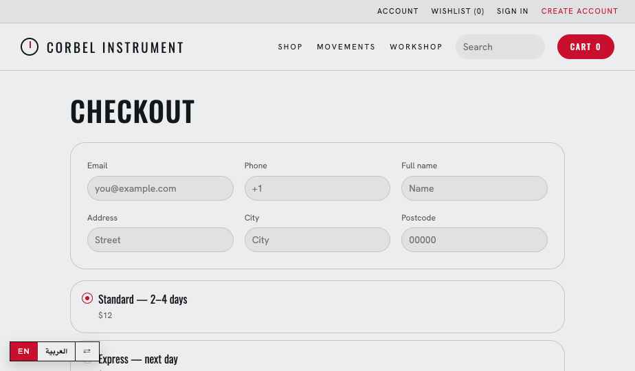Watches Eyewear storefront theme
