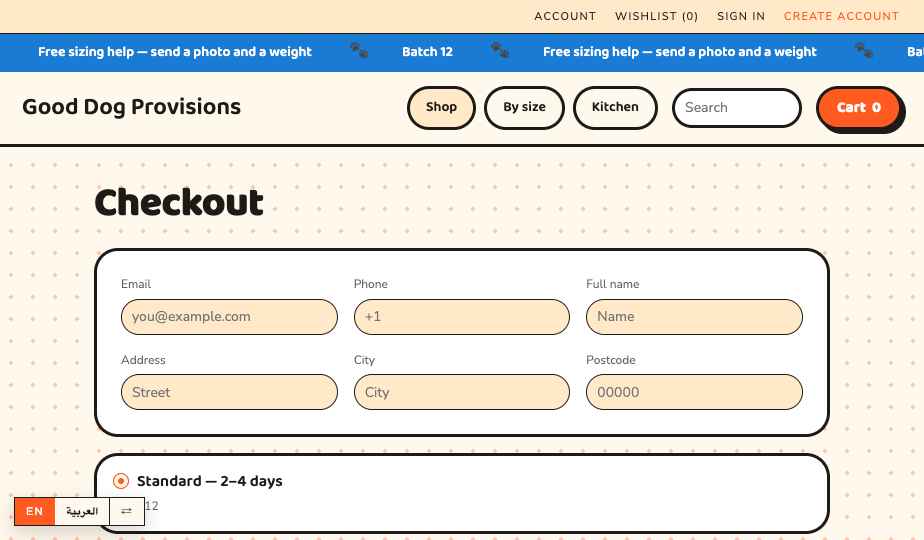 Pet Supplies storefront theme