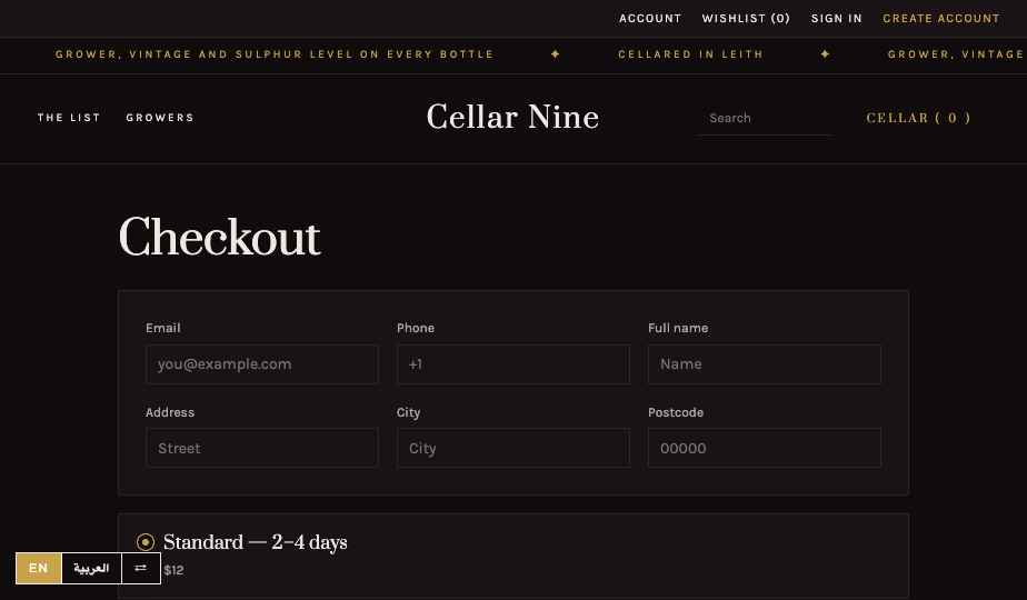Wine Spirits storefront theme