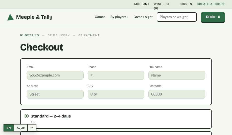 Board Games storefront theme