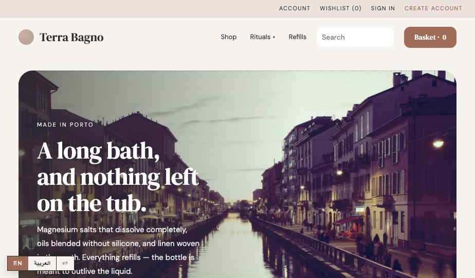 Bath Spa storefront theme