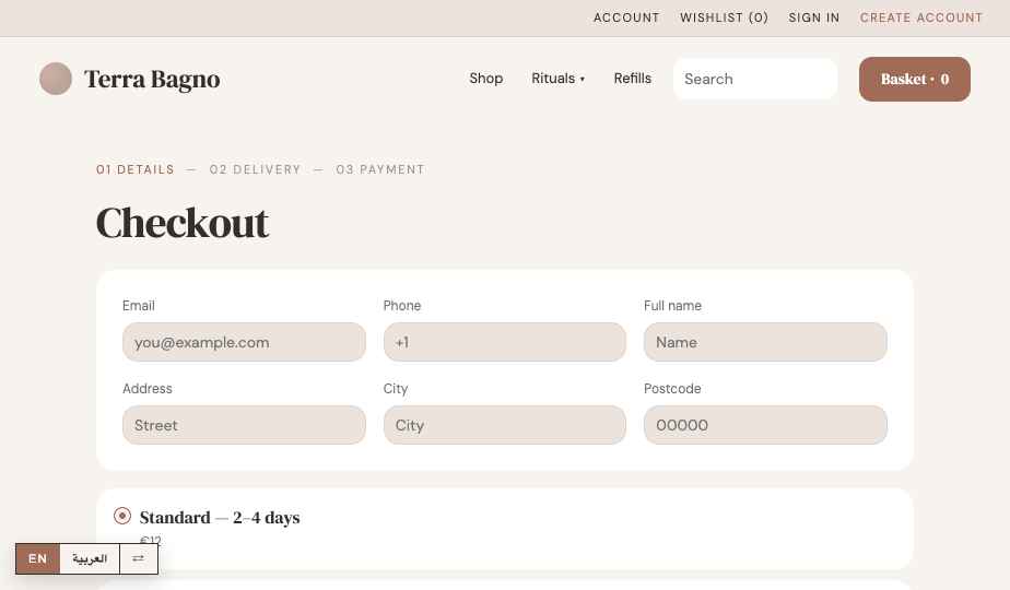 Bath Spa storefront theme
