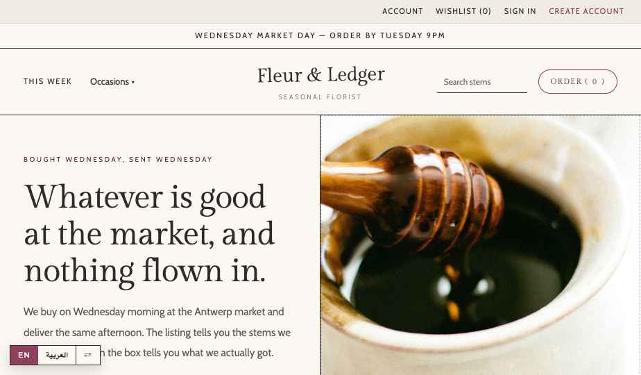 Florist storefront theme