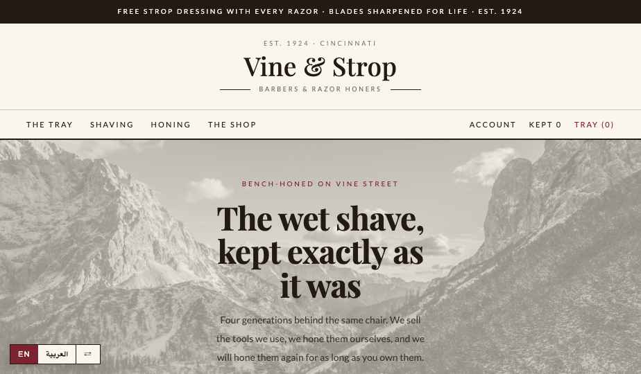 Barber storefront theme