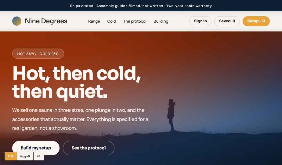 Sauna Cold Plunge storefront theme