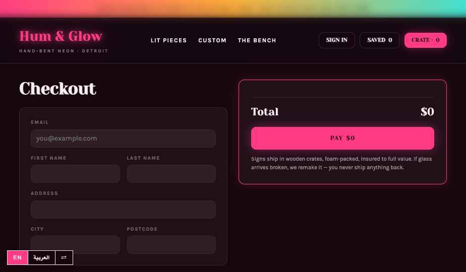 Neon Signs storefront theme