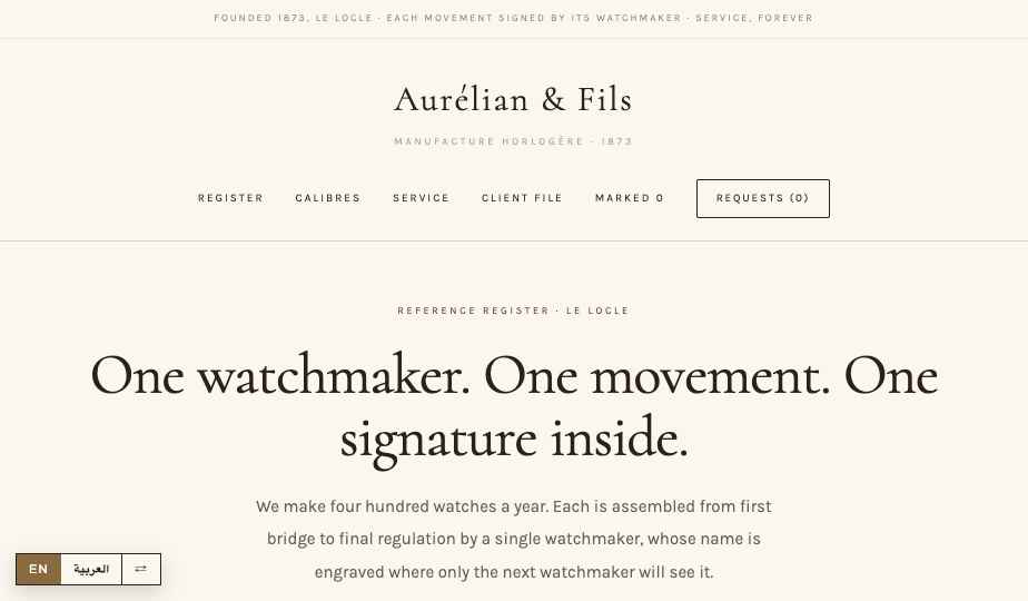 Fine Watches storefront theme